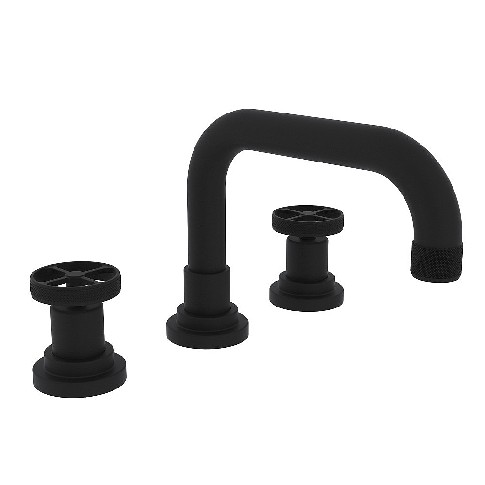 Rohl A3318IWMB-2 Campo™ Widespread Lavatory Faucet With U-Spout - Matte Black