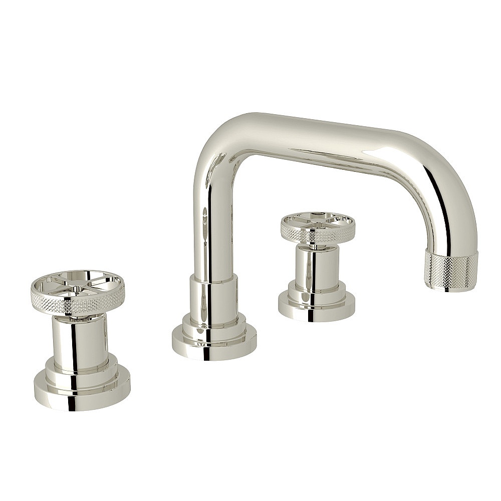 Rohl A3318IWPN-2 Campo™ Widespread Lavatory Faucet With U-Spout - Polished Nickel