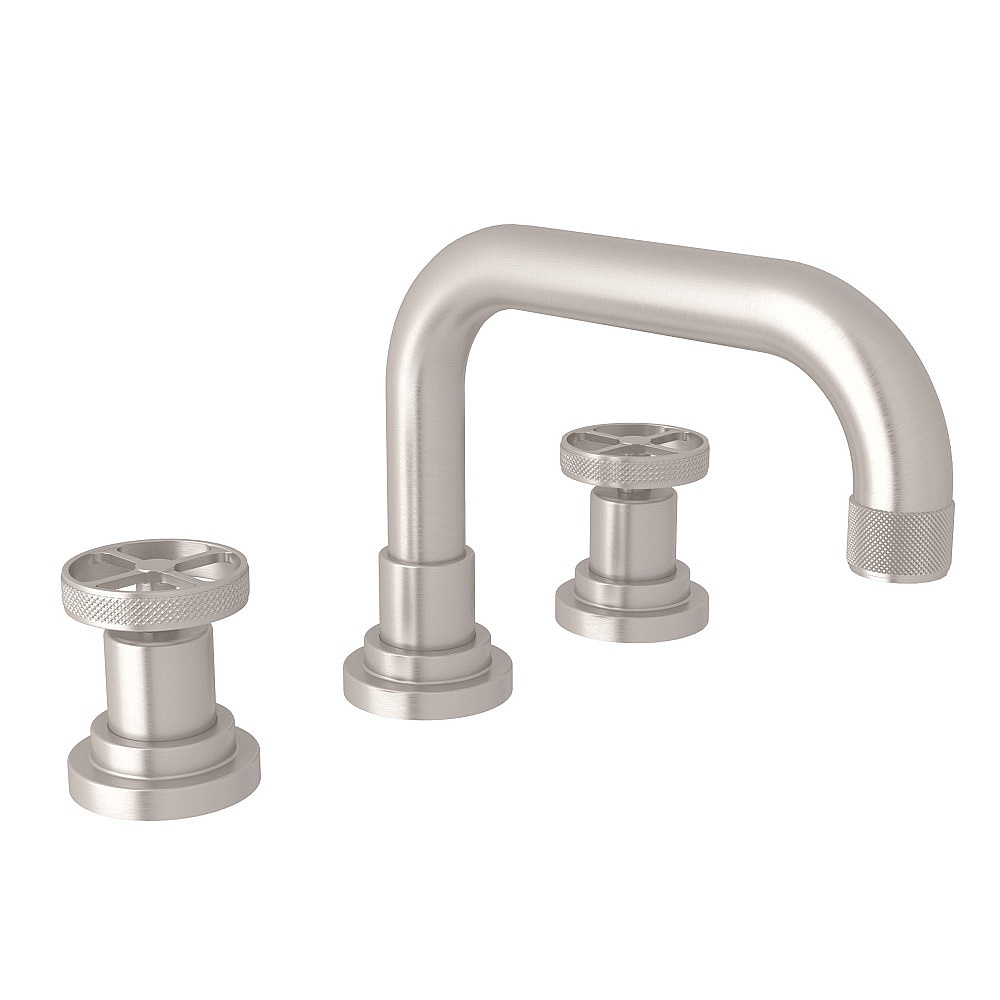 Rohl A3318IWSTN-2 Campo™ Widespread Lavatory Faucet With U-Spout - Satin Nickel