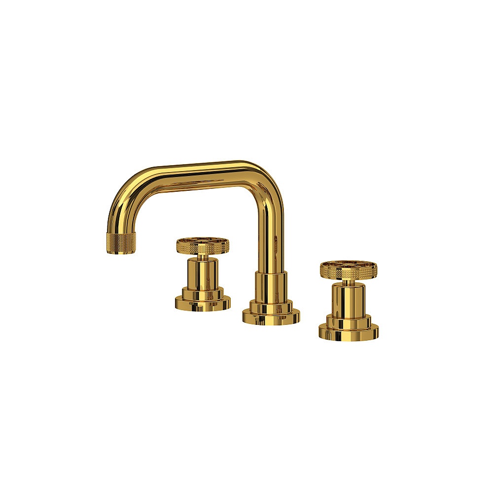 Rohl A3318IWULB-2 Campo™ Widespread Lavatory Faucet With U-Spout - Unlacquered Brass