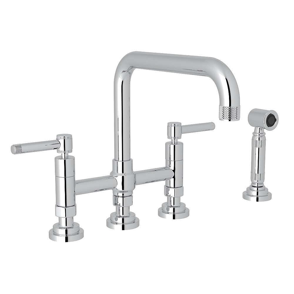 Rohl A3358ILWSAPC-2 Campo™ Bridge Kitchen Faucet With Side Spray - Polished Chrome