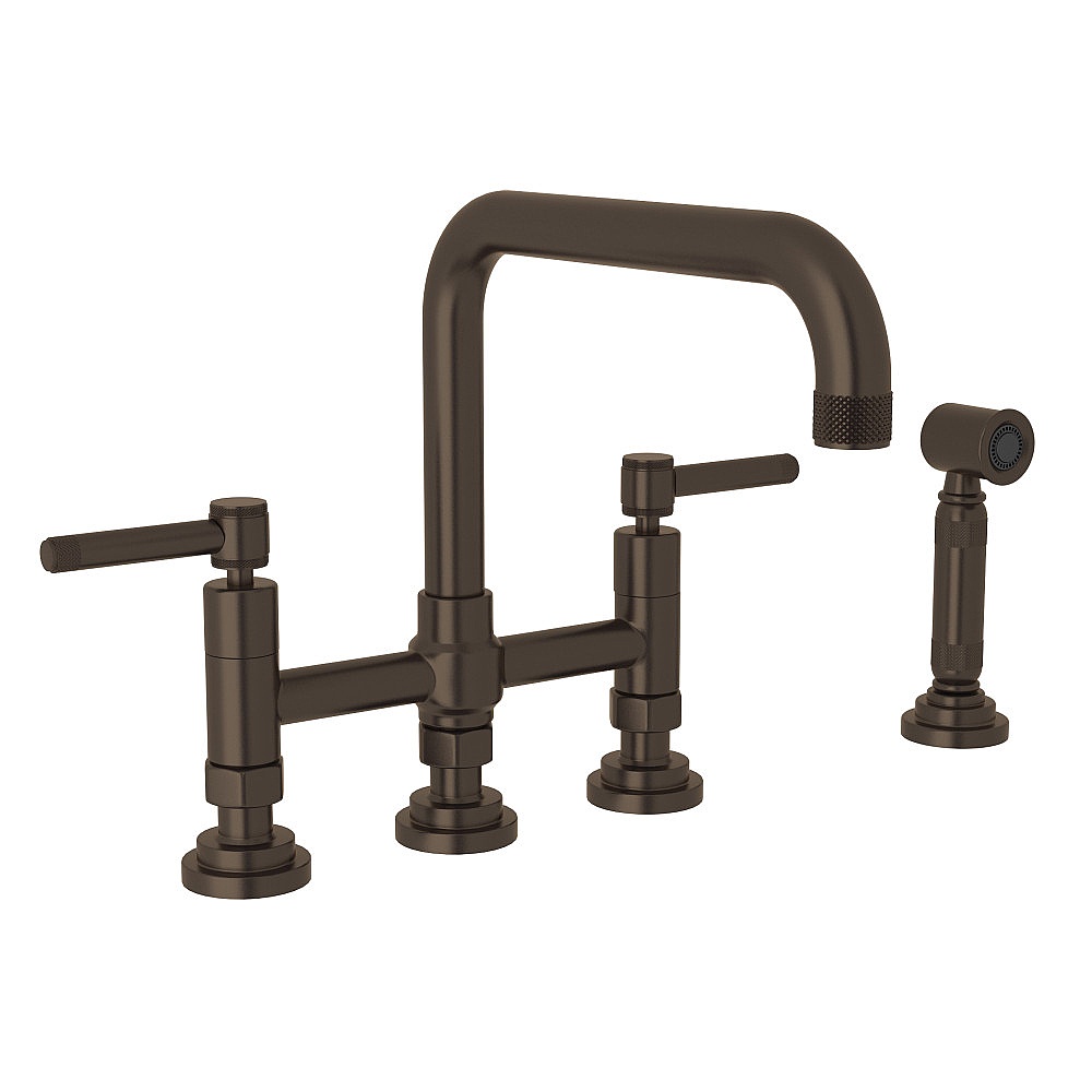 Rohl A3358ILWSTCB-2 Campo™ Bridge Kitchen Faucet With Side Spray - Tuscan Brass
