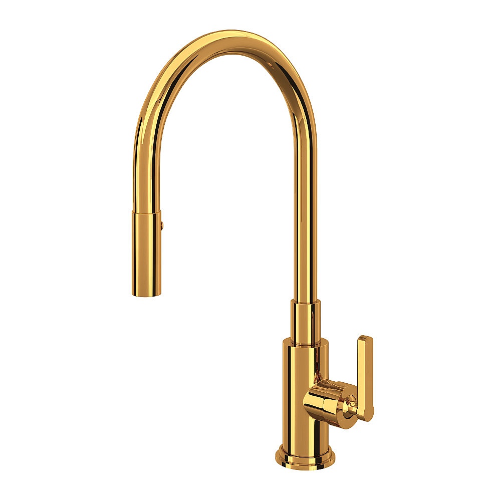 Rohl A3430LMIB-2 Lombardia® Pull-Down Kitchen Faucet - Italian Brass