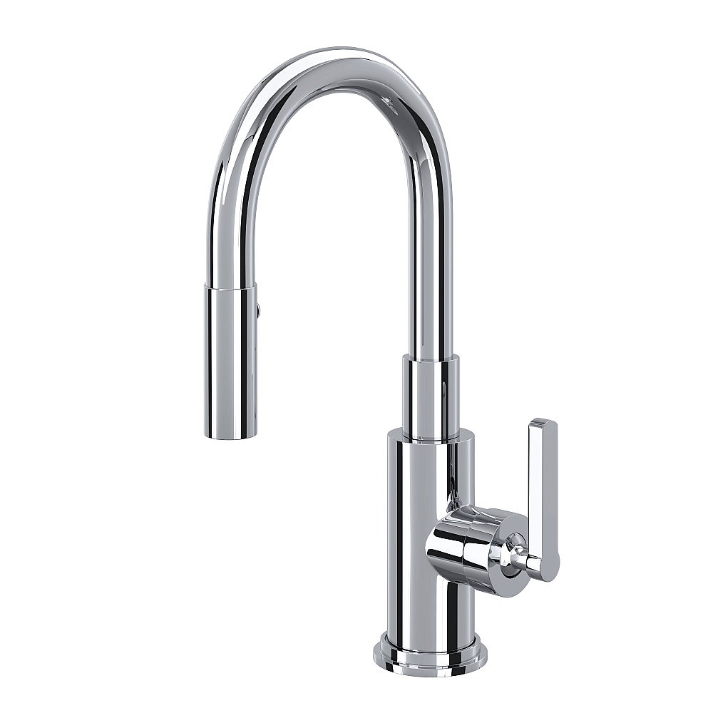 Rohl A3430SLMAPC-2 Lombardia® Pull-Down Bar/Food Prep Kitchen Faucet - Polished Chrome