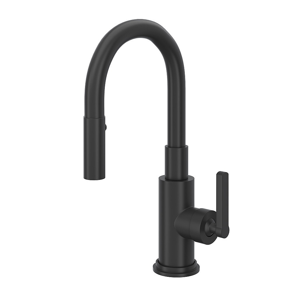 Rohl A3430SLMMB-2 Lombardia® Pull-Down Bar/Food Prep Kitchen Faucet - Matte Black