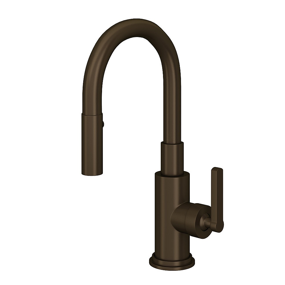 Rohl A3430SLMTCB-2 Lombardia® Pull-Down Bar/Food Prep Kitchen Faucet - Tuscan Brass