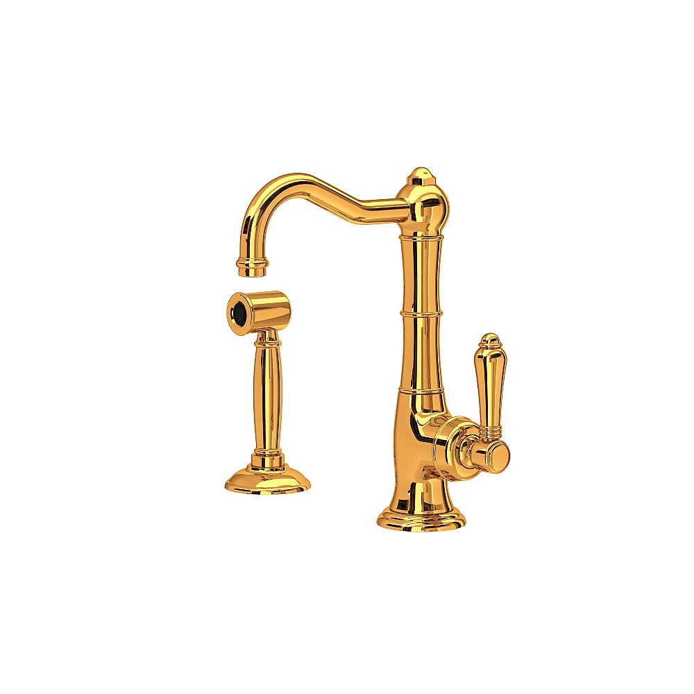 Rohl A3650LMWSIB-2 Acqui® Kitchen Faucet With Side Spray - Italian Brass