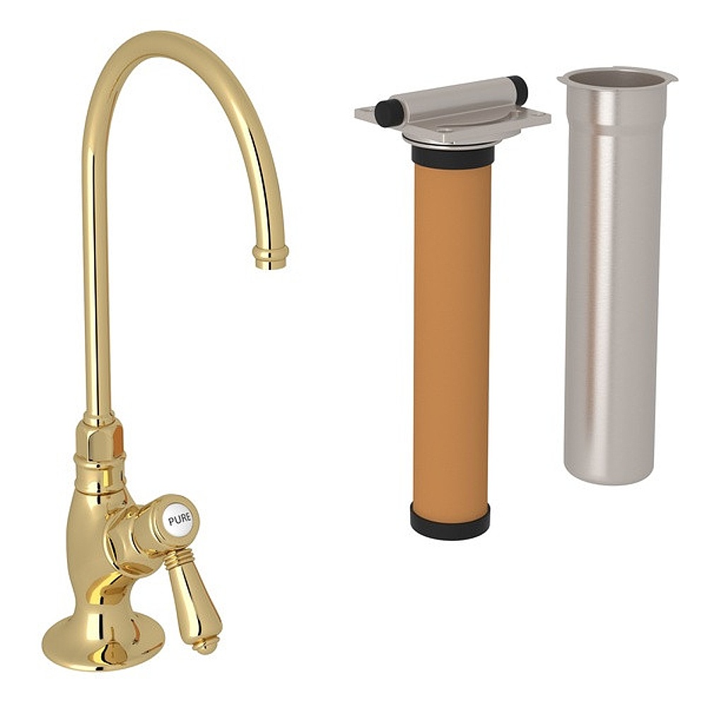 Rohl AKIT1635LMULB-2 San Julio® Filter Kitchen Faucet Kit - Unlacquered Brass