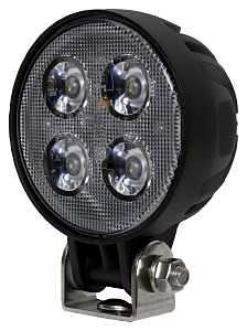 PM V912-MV Round Work Light, 0.61/1.11 A, 12/24 V, 4-Lamp, LED Lamp, 900 Lumens Lumens, 6500 K Color Temp, Black
