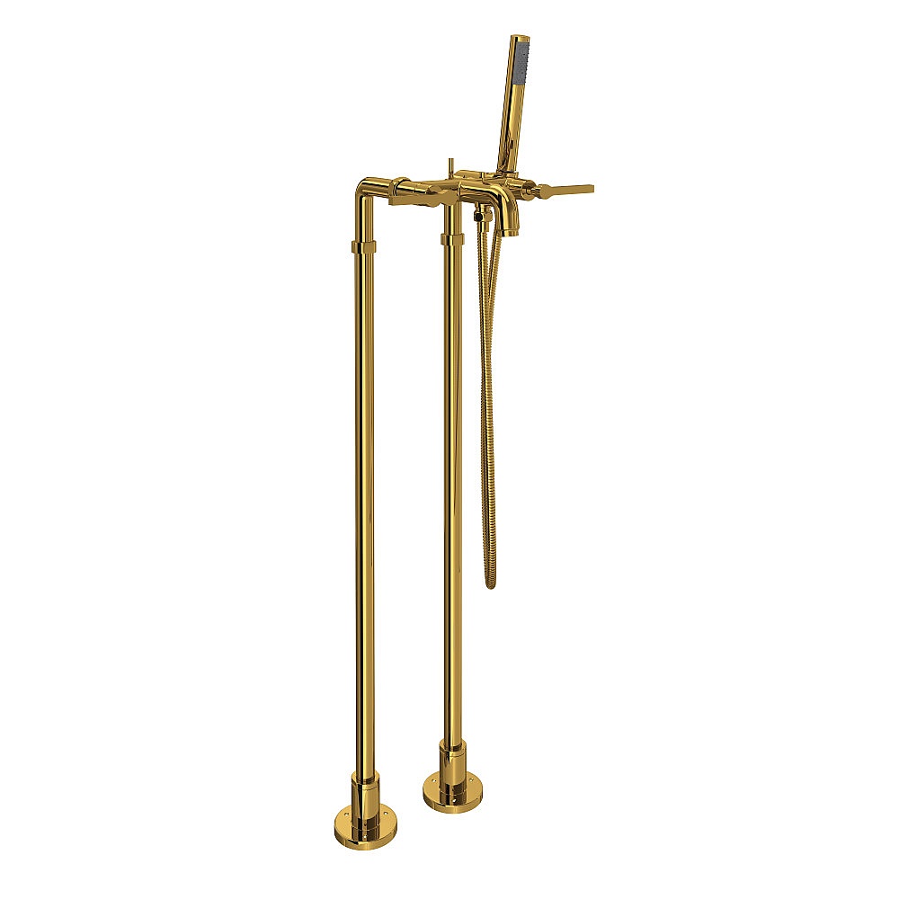 Rohl AKIT2202NLMULB Lombardia® Floor Mount Tub Filler - Unlacquered Brass