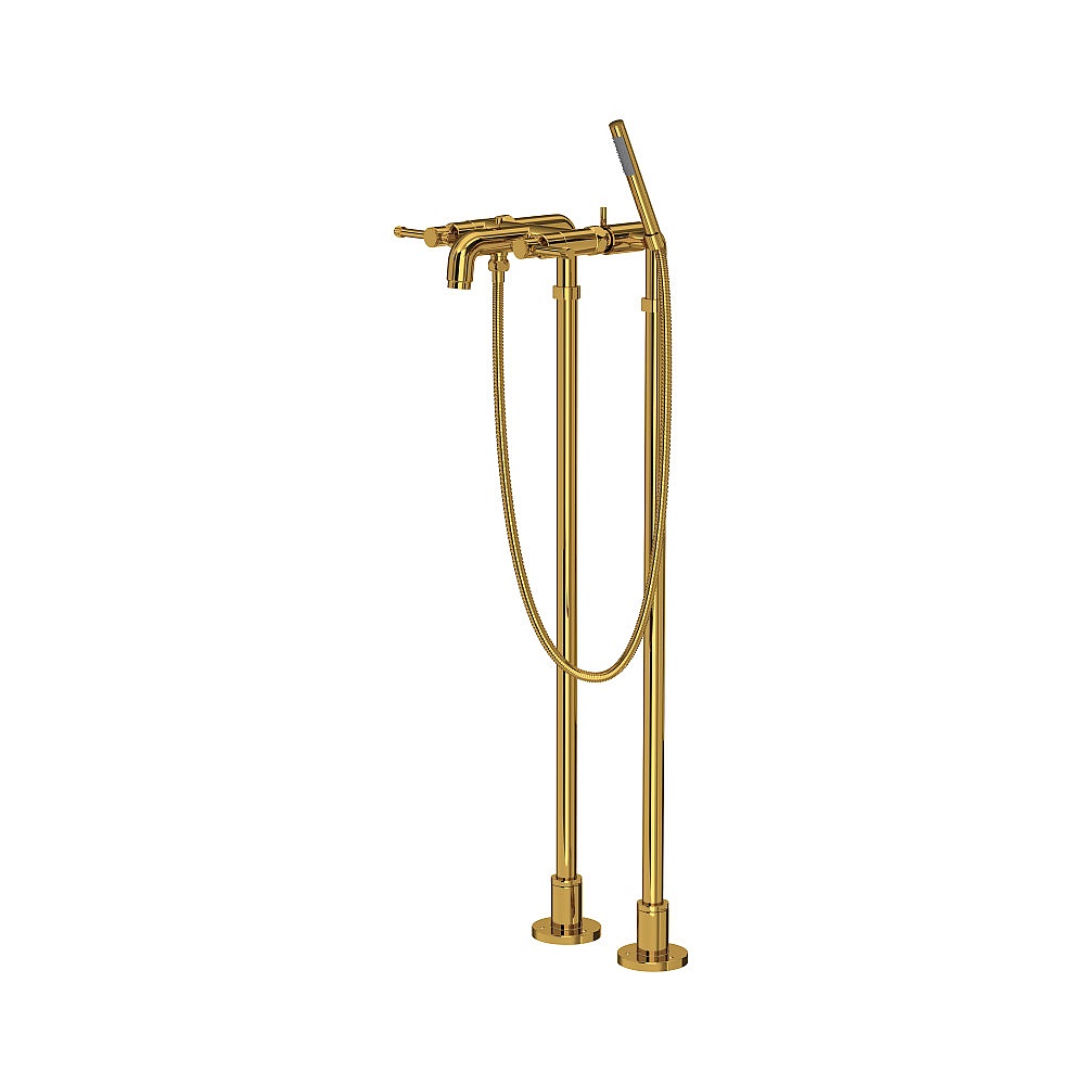 Rohl AKIT3302NILULB Campo™ Floor Mount Tub Filler - Unlacquered Brass