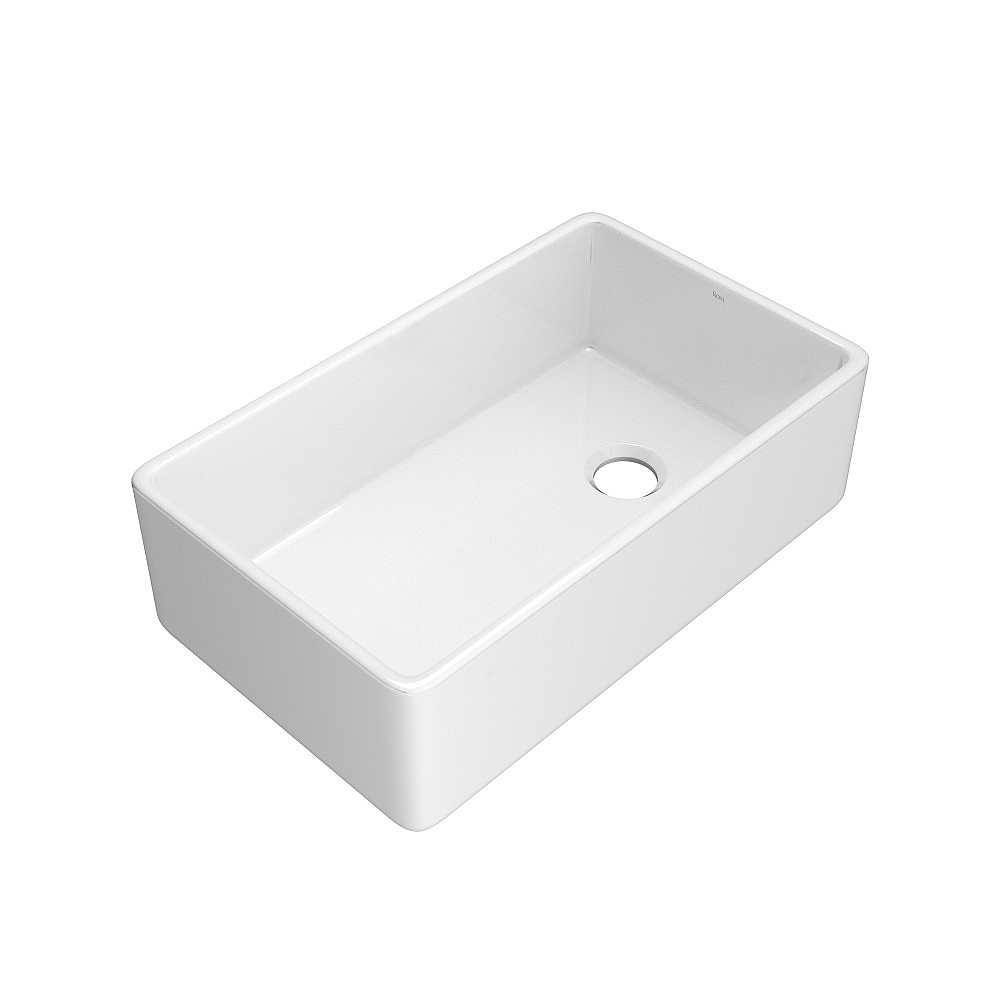Rohl AL3220AF100 Allia™ 32" Fireclay Single Bowl Farmhouse Apron Front Kitchen Sink - White