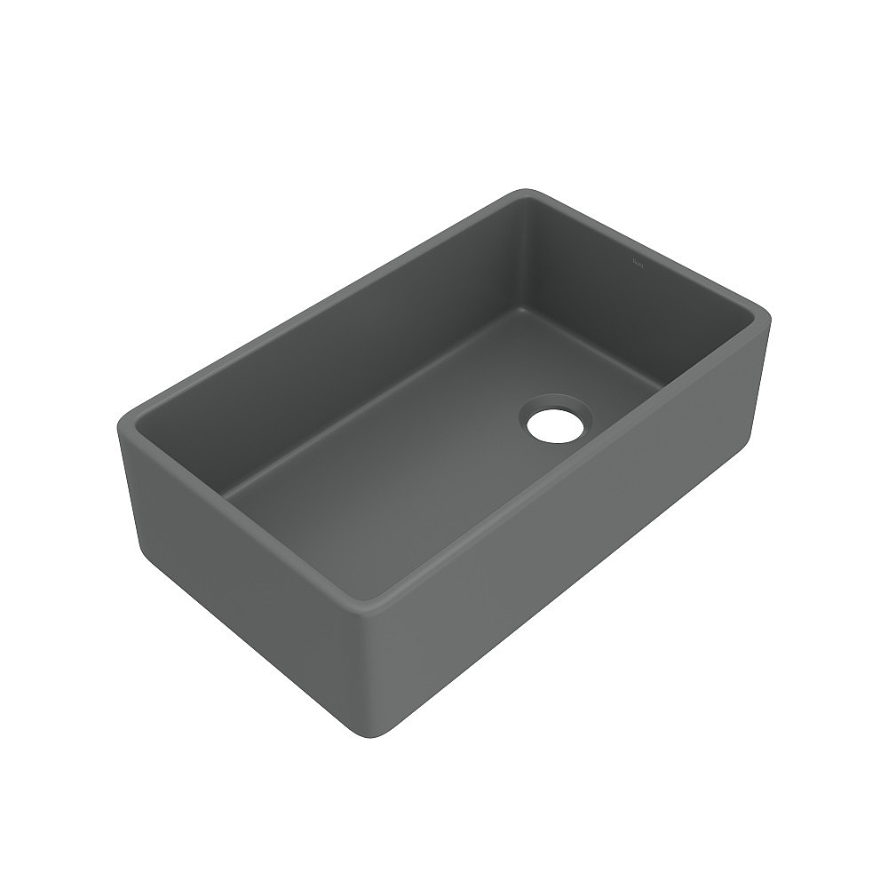Rohl AL3220AF104 Allia™ 32" Fireclay Single Bowl Farmhouse Apron Front Kitchen Sink - Satin Grey
