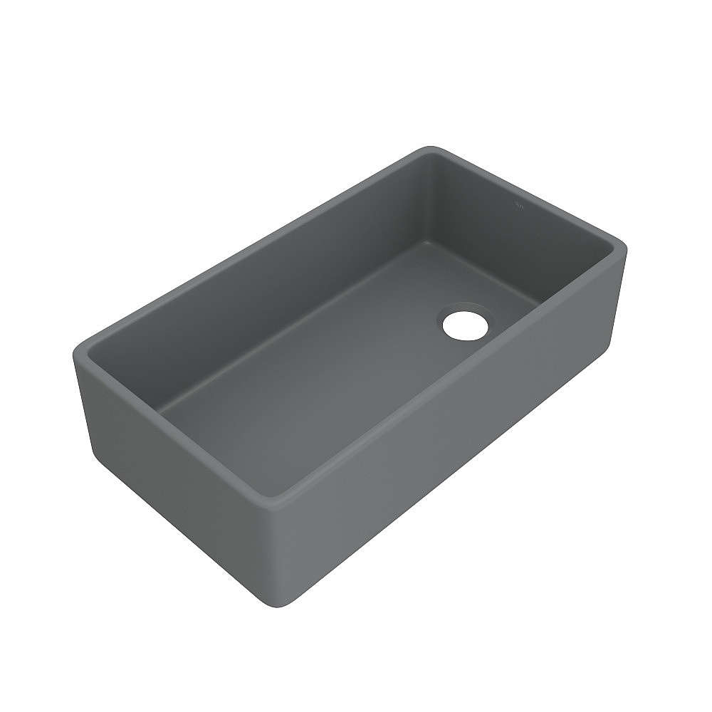 Rohl AL3620AF104 Allia™ 36" Fireclay Single Bowl Farmhouse Apron Front Kitchen Sink - Satin Grey