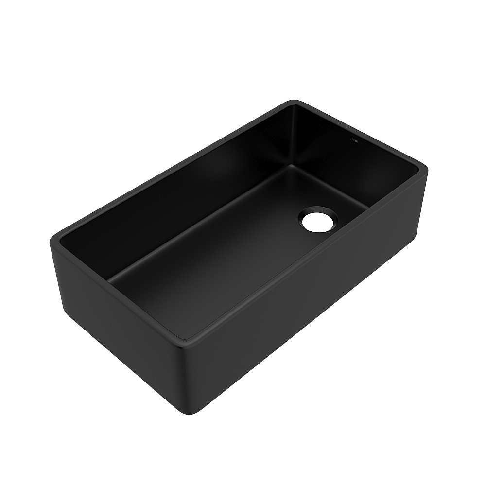 Rohl AL3620AF163 Allia™ 36" Fireclay Single Bowl Farmhouse Apron Front Kitchen Sink - Satin Black
