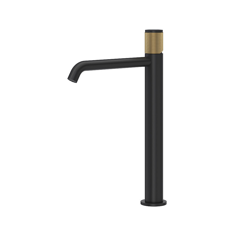Rohl AM02D1IWMBA Amahle™ Single Handle Tall Lavatory Faucet - Matte Black/Antique Gold
