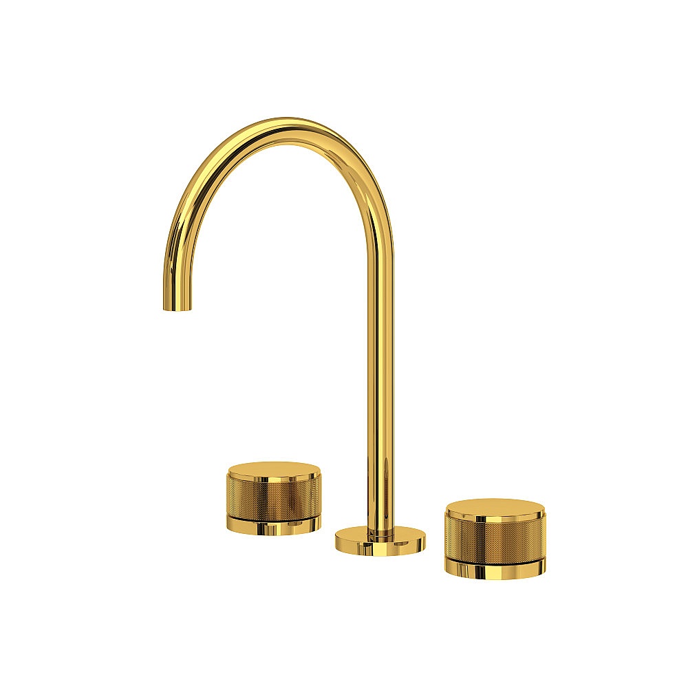 Rohl AM08D3IWULB Amahle™ Widespread Lavatory Faucet With C-Spout - Unlacquered Brass