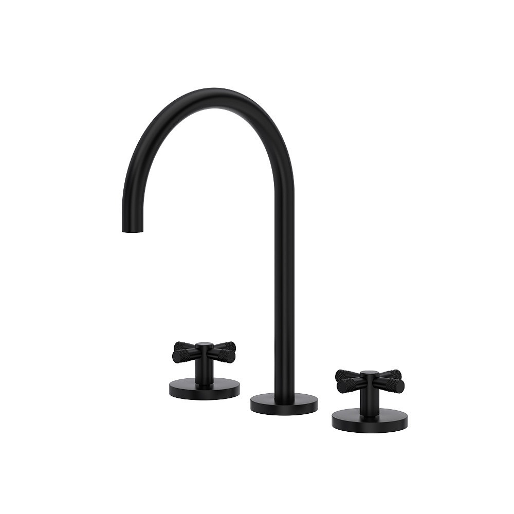Rohl AM08D3XMMB Amahle™ Widespread Lavatory Faucet With C-Spout - Matte Black
