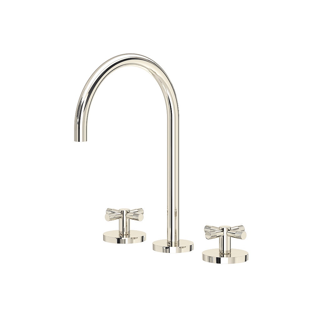 Rohl AM08D3XMPN Amahle™ Widespread Lavatory Faucet With C-Spout - Polished Nickel