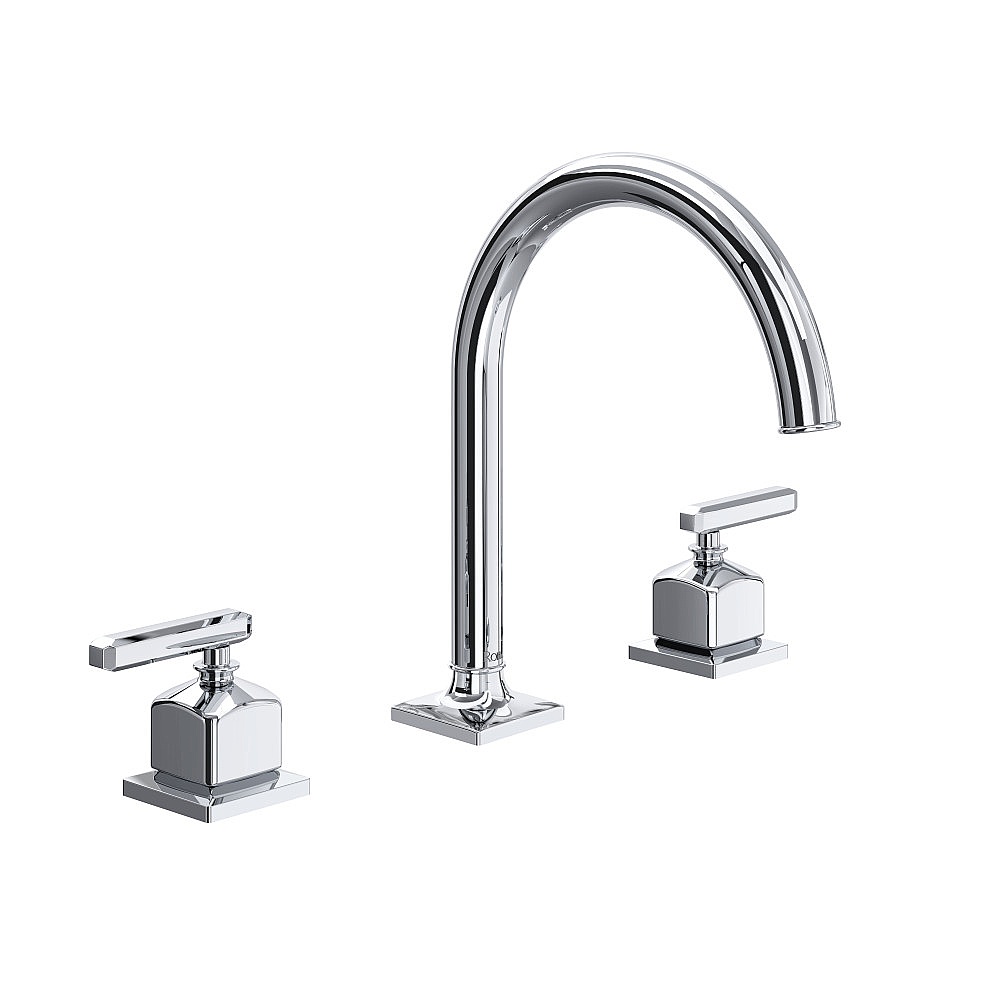 Rohl AP08D3LMAPC Apothecary™ Widespread Lavatory Faucet With C-Spout - Polished Chrome
