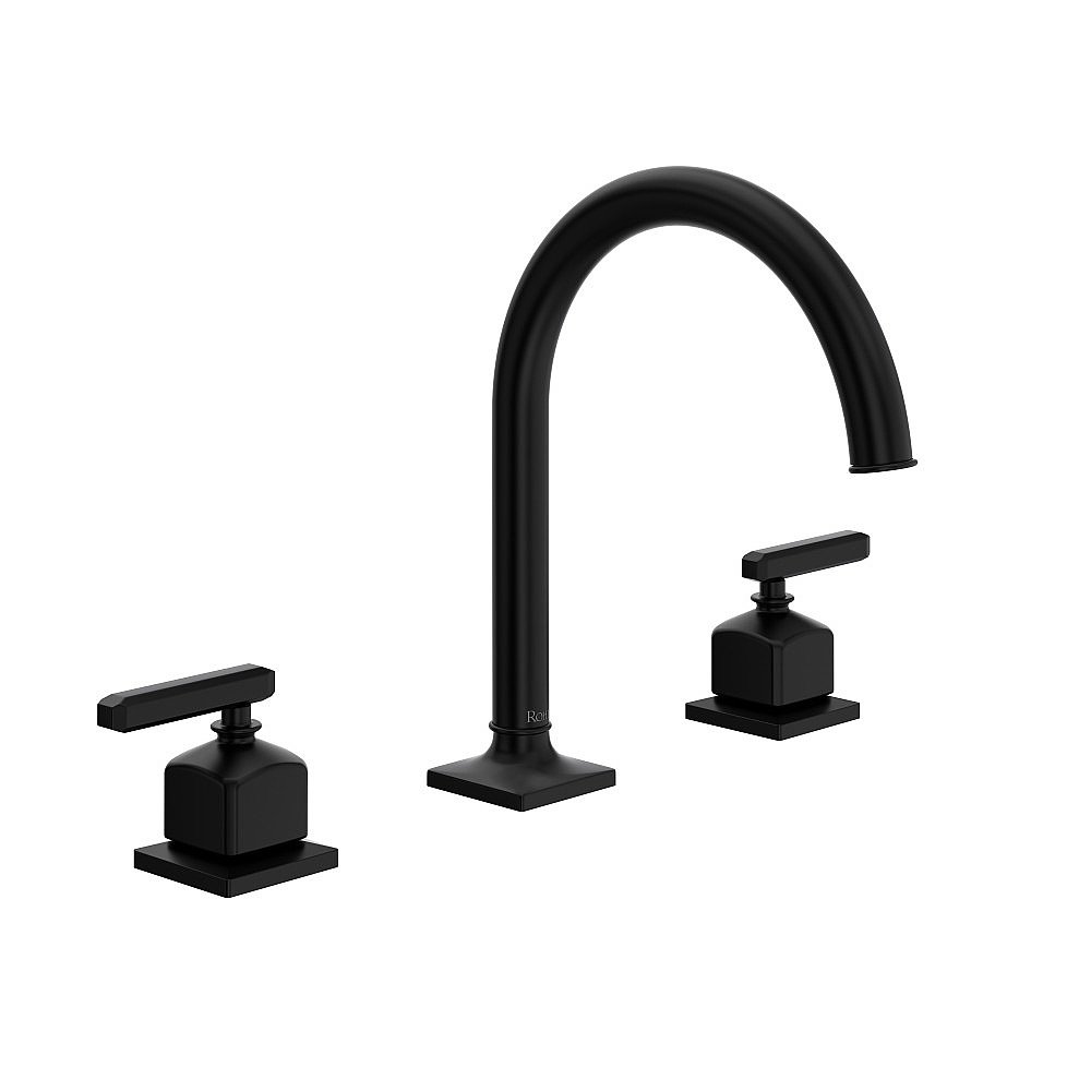 Rohl AP08D3LMMB Apothecary™ Widespread Lavatory Faucet With C-Spout - Matte Black