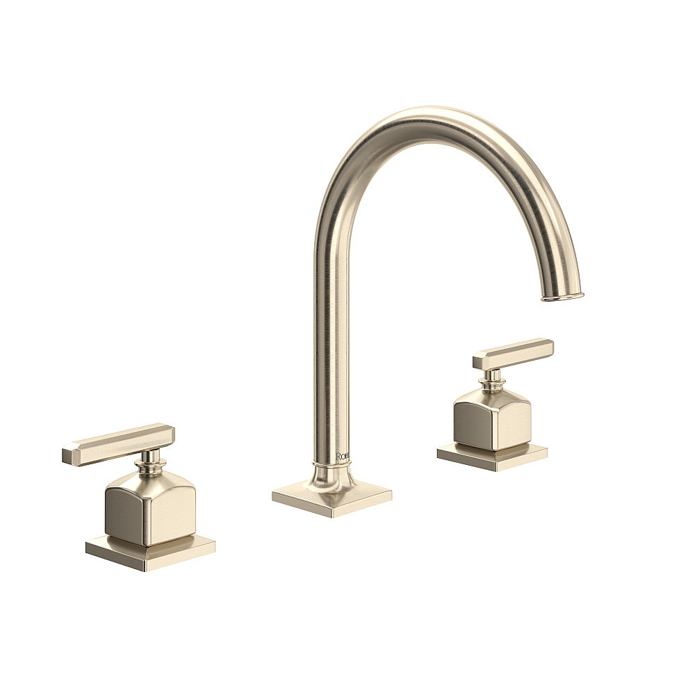 Rohl AP08D3LMSTN Apothecary™ Widespread Lavatory Faucet With C-Spout - Satin Nickel