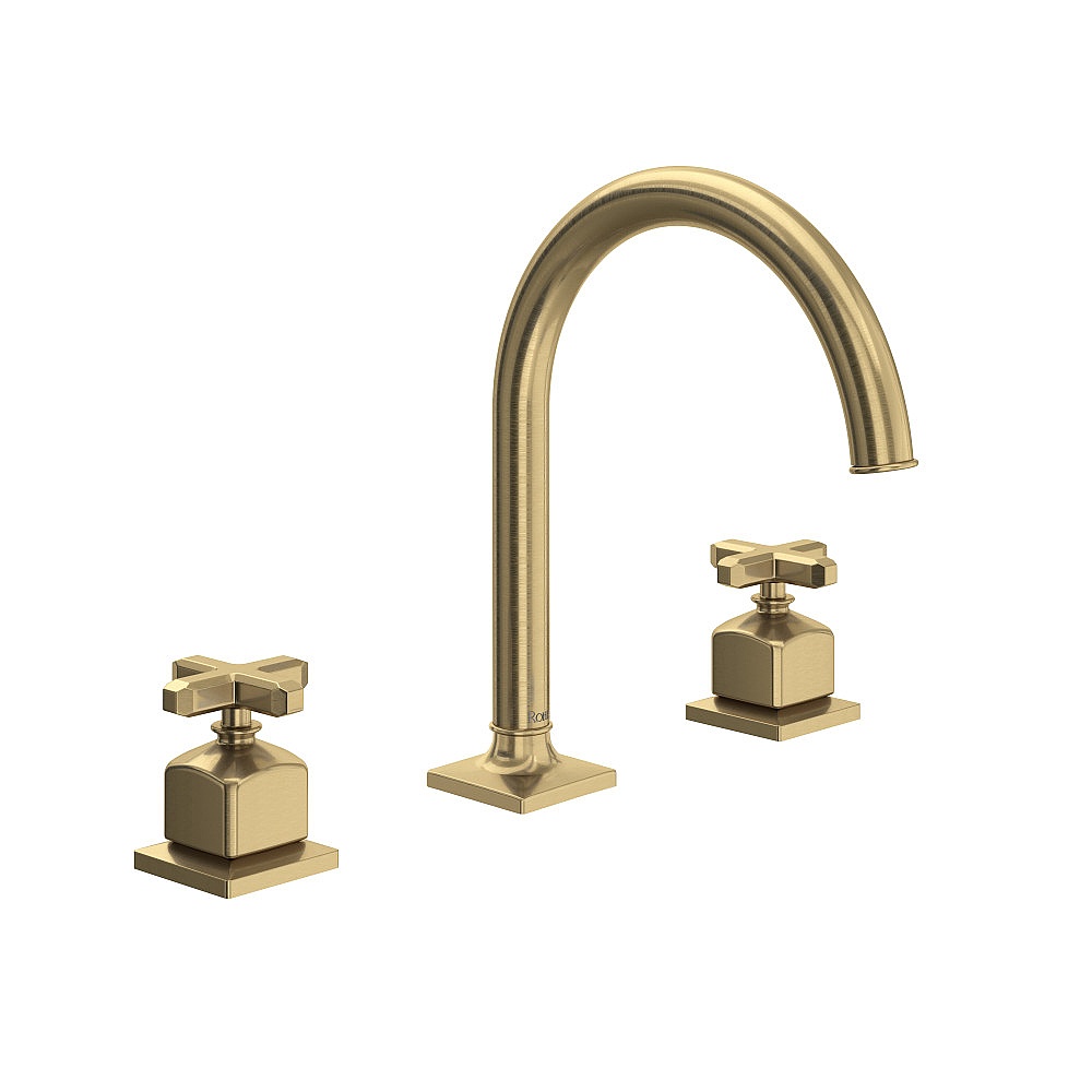 Rohl AP08D3XMAG Apothecary™ Widespread Lavatory Faucet With C-Spout - Antique Gold