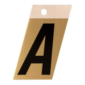 Richelieu 1001612 2" Metl-Stik Letter "A" - Black & Brass