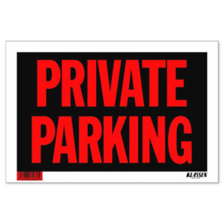 Richelieu 1170201 12" x 8" "PRIVATE PARKING" Sign - Black, Red & White