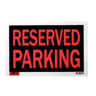Richelieu 1170457 12" x 8" "RESERVED PARKING" Sign - Black, Red & White