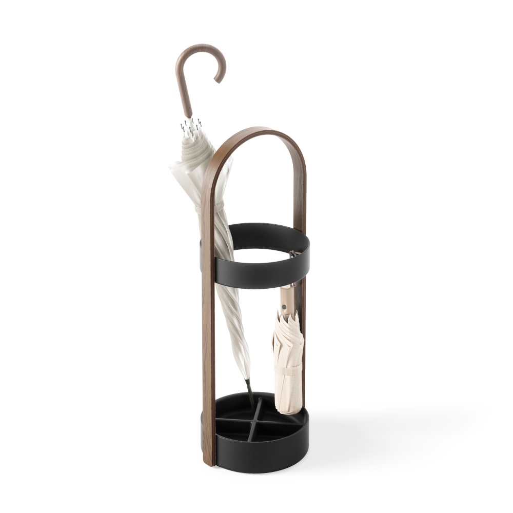 Umbra 320240-048 Bellwood Umbrella Stand - Black/Walnut