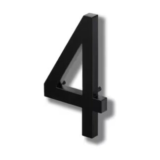 Richelieu 1050928 10" Cast Aluminum Elite House Number #4 - Black
