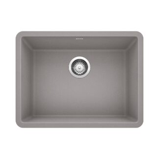Blanco 401883 PRECIS SILGRANIT 24" Single Bowl Undermount Kitchen Sink - Metallic Gray