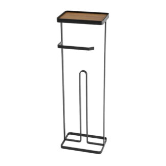 IH Casadecor NOV-1270 Toilet Paper Stand with Bamboo Top - Black