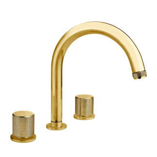 AquaDesign R1086BG Contempo Bathroom Facuet with Tempo Cross Handles - Brushed Gold
