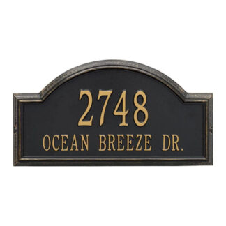 Whitehall 3772BG Providence Arch Estate Wall Two Line Plaque - Black & Gold