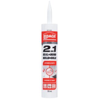 LePage 1380424 2 in 1 Kitchen and Bath Silicone Sealant - White