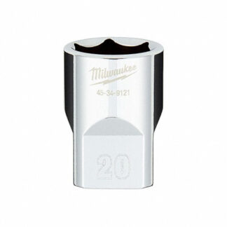 Milwaukee 45-34-9121 1/2" Drive 20MM Metric 6-Point Socket with FOUR FLAT™ Sides