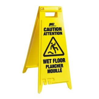 M2 Professional WF-7003 28" Billingual Caution Wet Floor Sign - Yellow