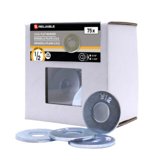 Reliable Fasteners PWZ12CT Flat Washer (USS), Box of 75 - Zinc