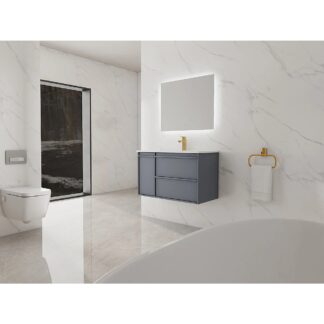 Bagno Italia Boston Vanity + Porcelain Top - Matte Grey