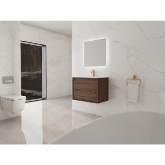 Bagno Italia Boston Vanity + Porcelain Top - Brown Walnut