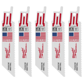 4" 10 TPI SAWZALL® Blade for Thick Metal (5 PK)