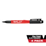 4PK INKZALL™ Black Fine Point Marker