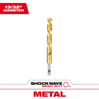 13/32" SHOCKWAVE™ Impact Duty RED HELIX™ Titanium Drill Bit