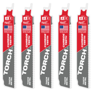 6" 8 TPI TORCH™ with Carbide Teeth SAWZALL® Blades (5 PK)
