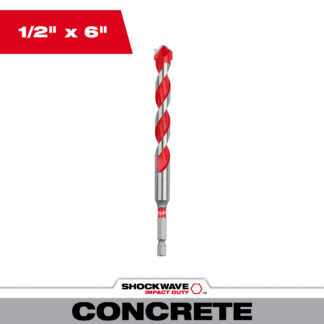1/2" x 4" x 6" SHOCKWAVE™ Impact Duty Carbide Hammer Drill Bit with POWER TIP™