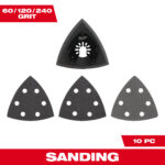10 PC 3-1/2” Triangle Sanding Pad and Sandpaper Set