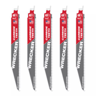 9" 6 TPI WRECKER™ with Carbide Teeth SAWZALL® Blade for Multi-Material (5 PK)