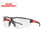 Safety Glasses - +2.00 Magnified Clear Anti-Scratch Lenses